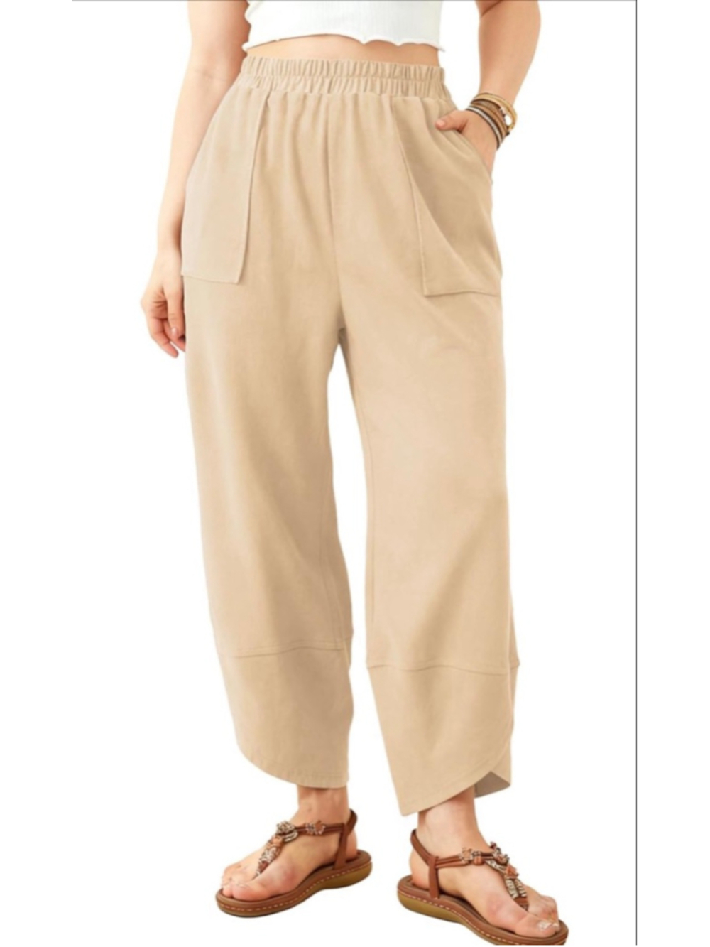 NEW AlvaQ Plus Size Pants Casual Loose High Elastic Waist Wide Leg Palazzo 3X